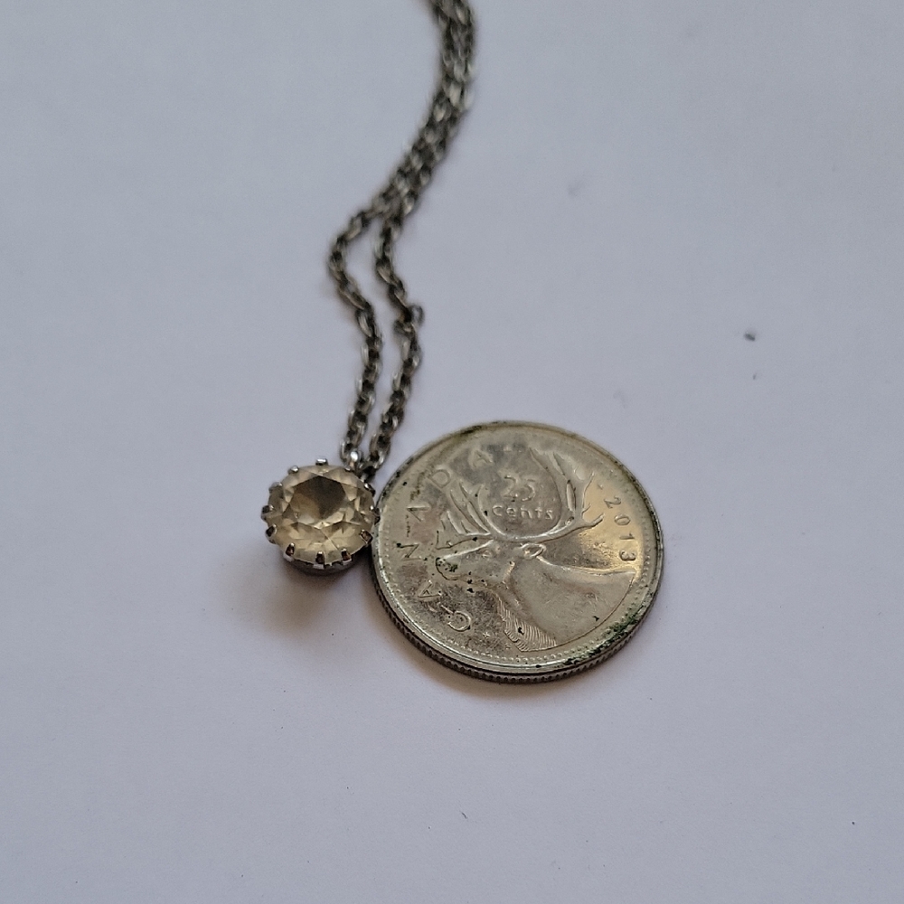 Silver Plated 16" Solitaire Pendant Necklace